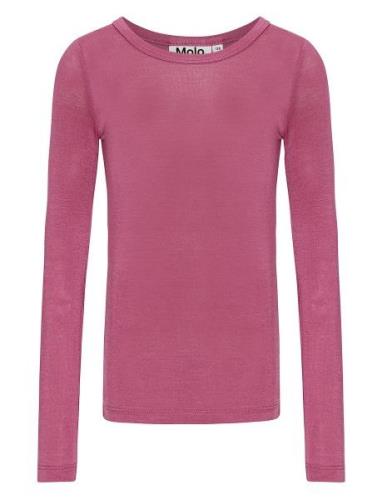 Ruana Tops T-shirts Long-sleeved T-Skjorte Pink Molo