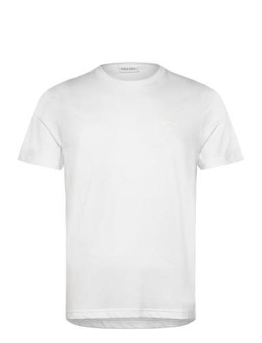 Smooth Cotton T-Shirt Tops T-Kortærmet Skjorte White Calvin Klein