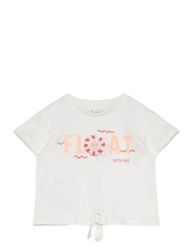 Printed Message T-Shirt Tops T-Kortærmet Skjorte White Mango