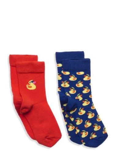 Kids 2-Pack Rubber Duck Sock Sokker Strømper Multi/patterned Happy Soc...