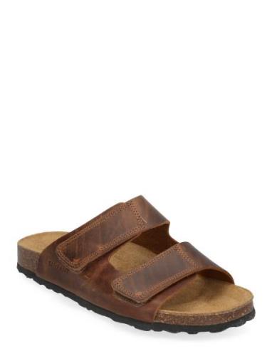 Sandal Nubuck Leather Slippers Hjemmesko Brown En Fant