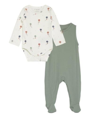 Set W. Body & Romper Rib Sets Sets With Body Green Fixoni