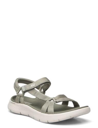 Womens Go Walk Flex Sandal - Sublime Flade Sandaler Khaki Green Skeche...