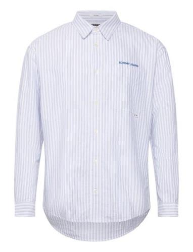 Tjm Stripe Classics Shirt Ext Tops Shirts Casual Blue Tommy Jeans