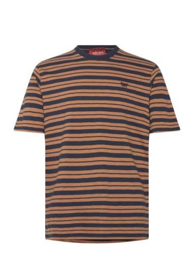 Relaxed Fit Stripe Tshirt Tops T-Kortærmet Skjorte Orange Superdry