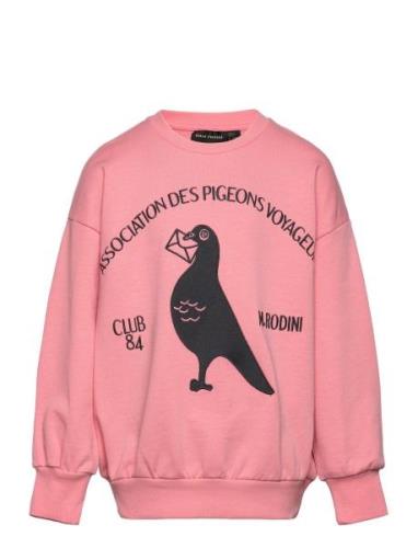 Pigeons Emb Sweatshirt Tops Sweatshirts & Hoodies Sweatshirts Pink Min...