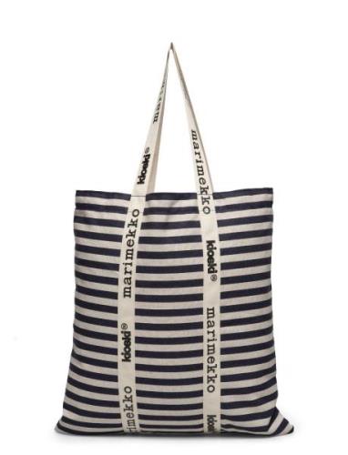 Carrier Midi Tasaraita Shopper Taske Navy Marimekko