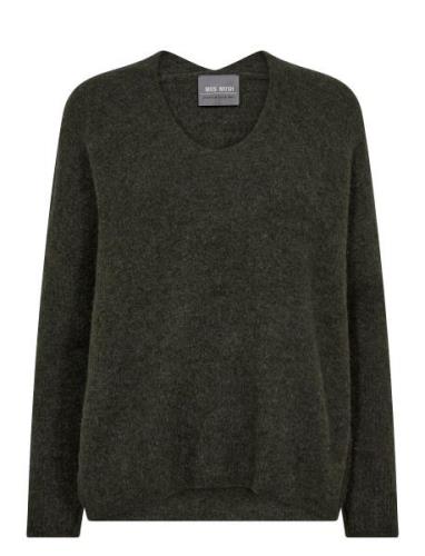 Mmthora V-Neck Knit Tops Knitwear Jumpers Grey MOS MOSH