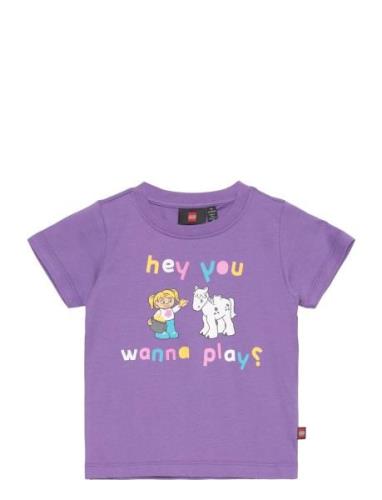 Lwtay 201 - T-Shirt S/S Tops T-Kortærmet Skjorte Purple LEGO Kidswear