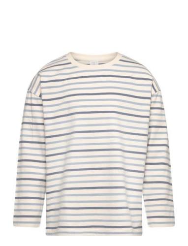 Top Ls Essentials Stripe Tops T-shirts Long-sleeved T-Skjorte Blue Lin...