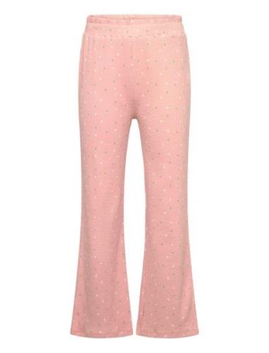 Pants Aop Rib Bottoms Trousers Pink Minymo