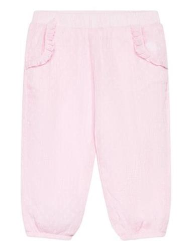 Pants W. Lining Bottoms Trousers Pink Minymo