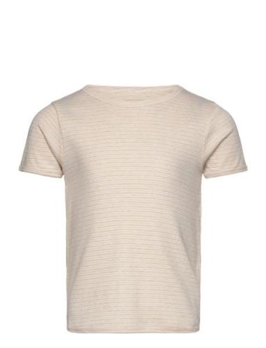 Striped T-Shirt Tops T-Kortærmet Skjorte Beige Copenhagen Colors