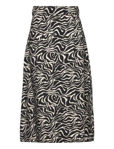 Objleonora Hw Midi Skirt Noos Knælang Nederdel Black Object