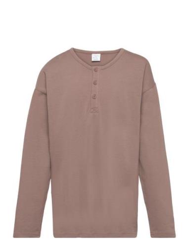 Top Ls Essential Solid Tops T-shirts Long-sleeved T-Skjorte Brown Lind...