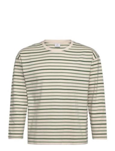 Top Ls Essentials Stripe Tops T-shirts Long-sleeved T-Skjorte Green Li...