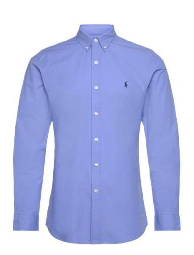 Slim Fit Stretch Poplin Shirt Tops Shirts Casual Blue Polo Ralph Laure...