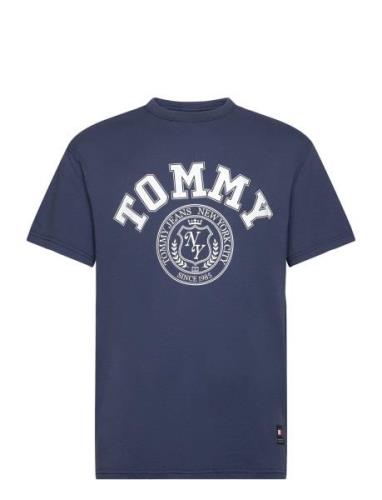 Tjm Reg Vintage Arch Tommy Tee Tops T-Kortærmet Skjorte Navy Tommy Jea...