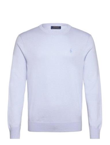 Cotton-Cashmere Crewneck Sweater Tops Knitwear Round Necks Blue Polo R...