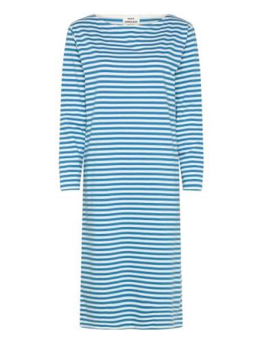 Soft Single Stripe Silas Dress Knælang Kjole Blue Mads Nørgaard
