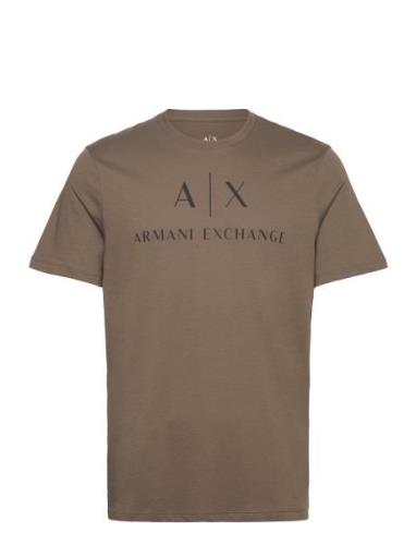 T-Shirt Tops T-Kortærmet Skjorte Khaki Green Armani Exchange