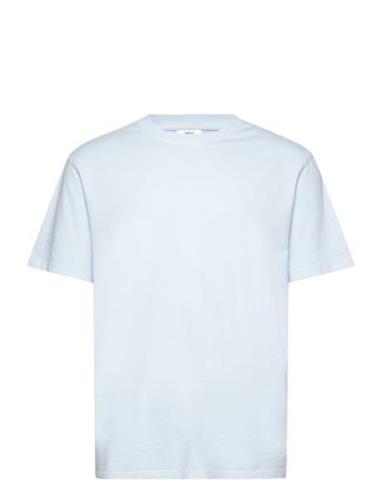 100% Cotton Relaxed-Fit T-Shirt Tops T-Kortærmet Skjorte Blue Mango