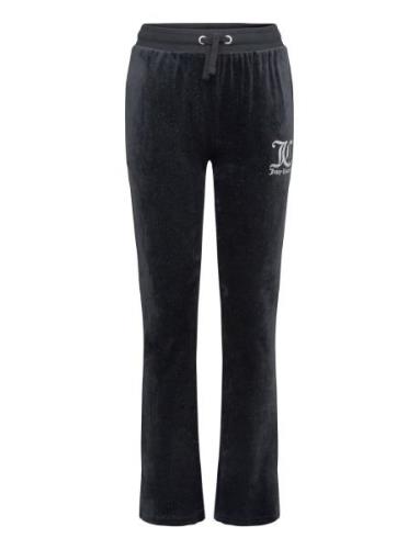 Glitter Velour Bootcut Bottoms Sweatpants Black Juicy Couture