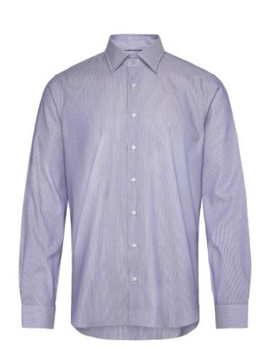 2Ply Fine Stripe Slim Shirt Tops Shirts Business Purple Michael Kors