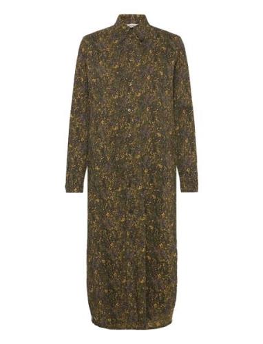 Crinckle Pop Zindi Dress Aop Maxikjole Festkjole Khaki Green Mads Nørg...