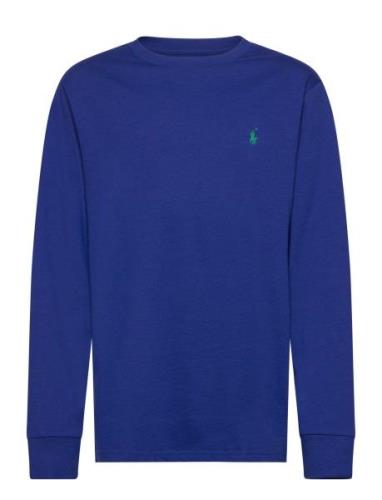 Cotton Jersey Long-Sleeve Tee Tops T-shirts Long-sleeved T-Skjorte Blu...