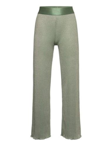 Tnfarah Wide Pants Bottoms Trousers Green The New