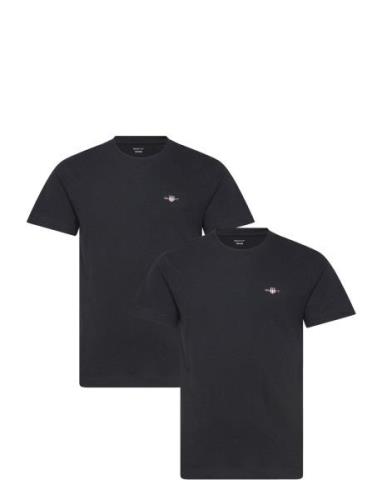 C-Neck T-Shirt 2-Pack Tops T-Kortærmet Skjorte Black GANT