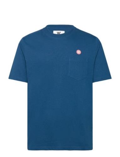 Adi Pocket Resort T-Shirt Gots Tops T-Kortærmet Skjorte Blue Double A ...