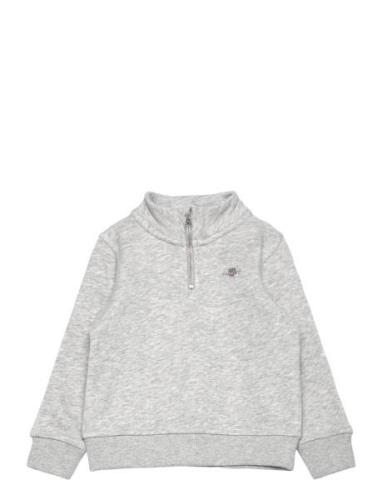 Shield Half Zip Sweat Tops Sweatshirts & Hoodies Sweatshirts Grey GANT