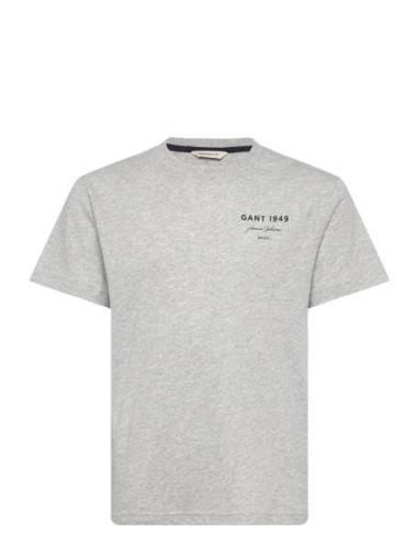 Graphic Script Relaxed T-Shirt Tops T-Kortærmet Skjorte Grey GANT