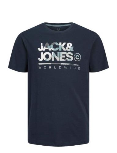 Jjluke Tee Ss Crew Neck Jnr Tops T-Kortærmet Skjorte Blue Jack & J S