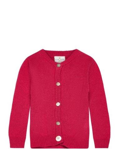 Tnskeve Glitter Cardigan Tops Knitwear Cardigans Red The New