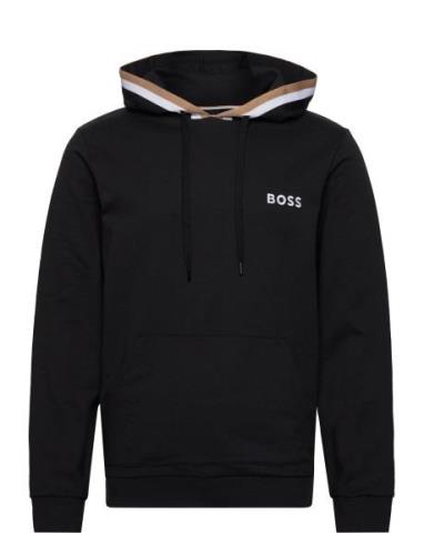 Iconic Hoodie Tops Sweatshirts & Hoodies Hoodies Black BOSS