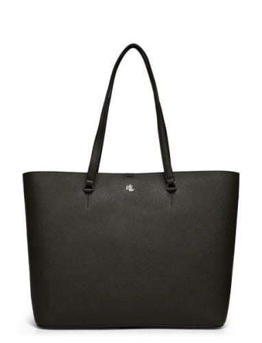 Crosshatch Leather Large Karly Tote Shopper Taske Black Lauren Ralph L...