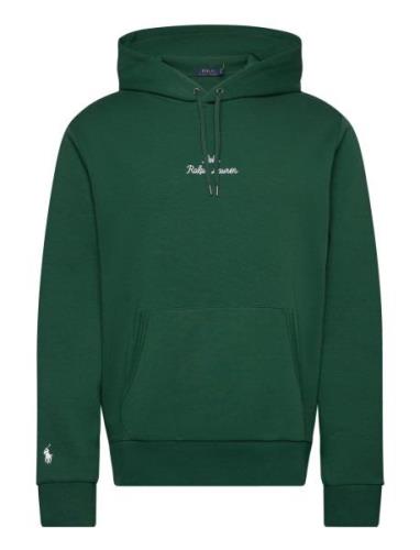 Logo Double-Knit Hoodie Tops Sweatshirts & Hoodies Hoodies Green Polo ...