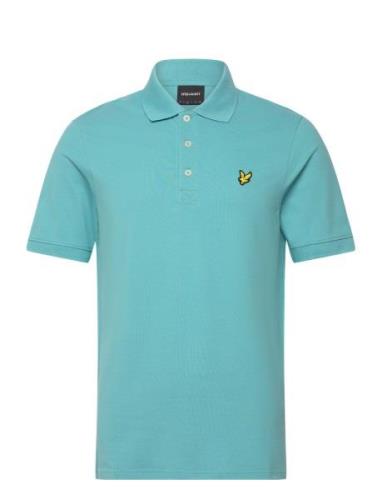 Plain Polo Shirt Tops Polos Short-sleeved Blue Lyle & Scott