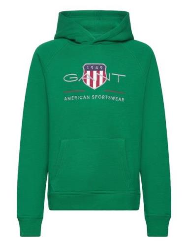 Archive Shield Hoodie Tops Sweatshirts & Hoodies Hoodies Green GANT