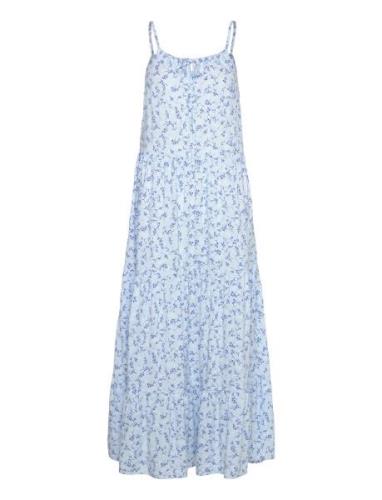 Magdalen Viscose Strap Dress Maxikjole Festkjole Blue Bubbleroom