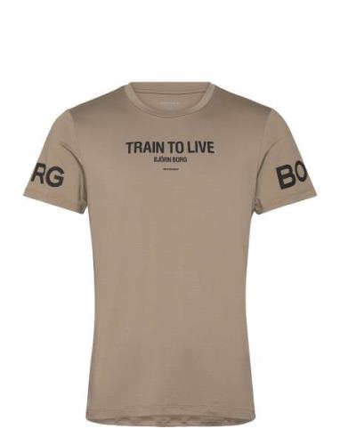 Borg Graphic T-Shirt Tops T-Kortærmet Skjorte Beige Björn Borg