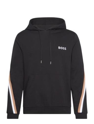 Iconic Hoodie Tops Sweatshirts & Hoodies Hoodies Black BOSS