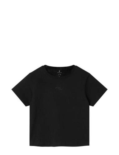 Nkflomster Ss Short Loose Top Tops T-Kortærmet Skjorte Black Name It