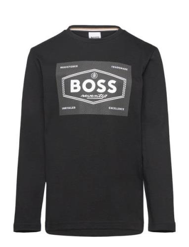 Long Sleeve T-Shirt Tops T-shirts Long-sleeved T-Skjorte Black BOSS