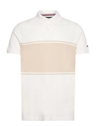 Colorblock Reg Polo Tops Polos Short-sleeved Beige Tommy Hilfiger