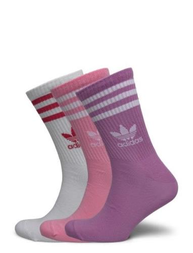 3 Stripes Crew Sock 3 Pair Pack Lingerie Socks Regular Socks Pink Adid...