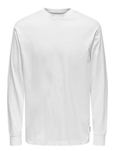 Onsfred Life Ls Tee Noos Tops T-Langærmet Skjorte White ONLY & SONS